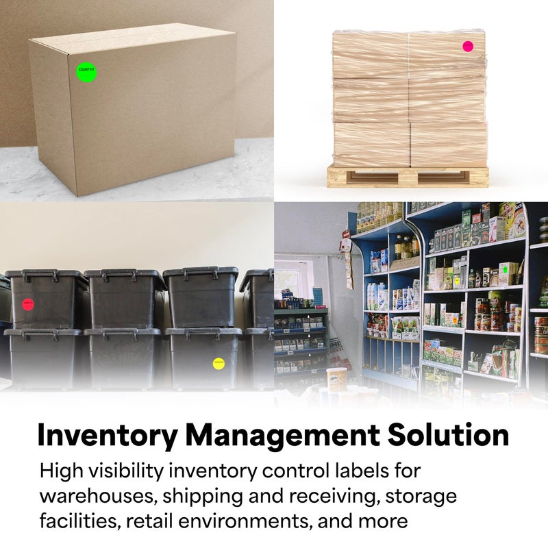 TapeCase INVLBL-023 Counted Inventory Label, Circular Adhesive Label, Green, 2 in, 1000 Labels Per Roll, 1 Roll - Image 4